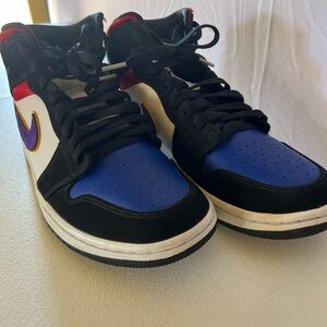 Nike Black and Blue High-Top Sneakers